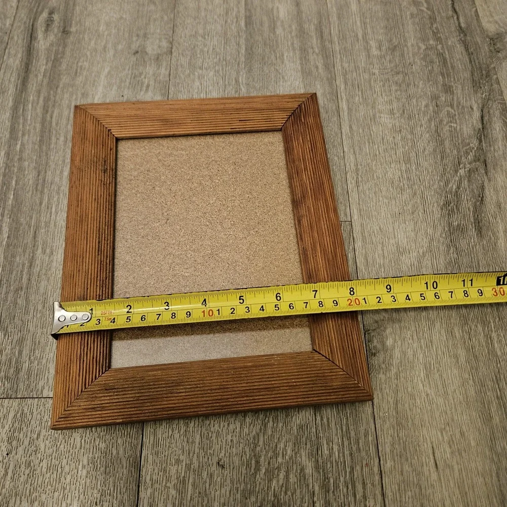Vintage glass insert 8x5.5 wooden‎ frame wall mount vertical or horizontal